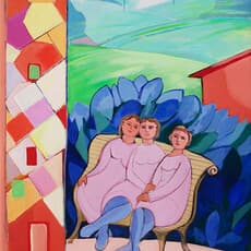 Cícero Dias, Figuras no banco. / Figures on the bench. (1983) by Cícero Dias