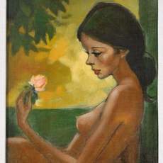 Guido Aloise, Nude with Rose (1970) by Aloïse